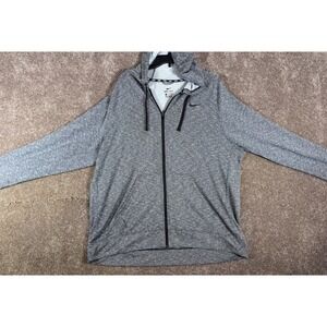 Nike Dri-FIT Grey/Black Zip Front Training‎ Hoodie SZ XXL Polyester Lightweight